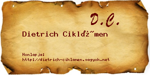 Dietrich Ciklámen névjegykártya